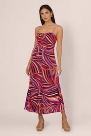 Adrianna Papell Purple Printed Jersey Dress - Image 1 of 7