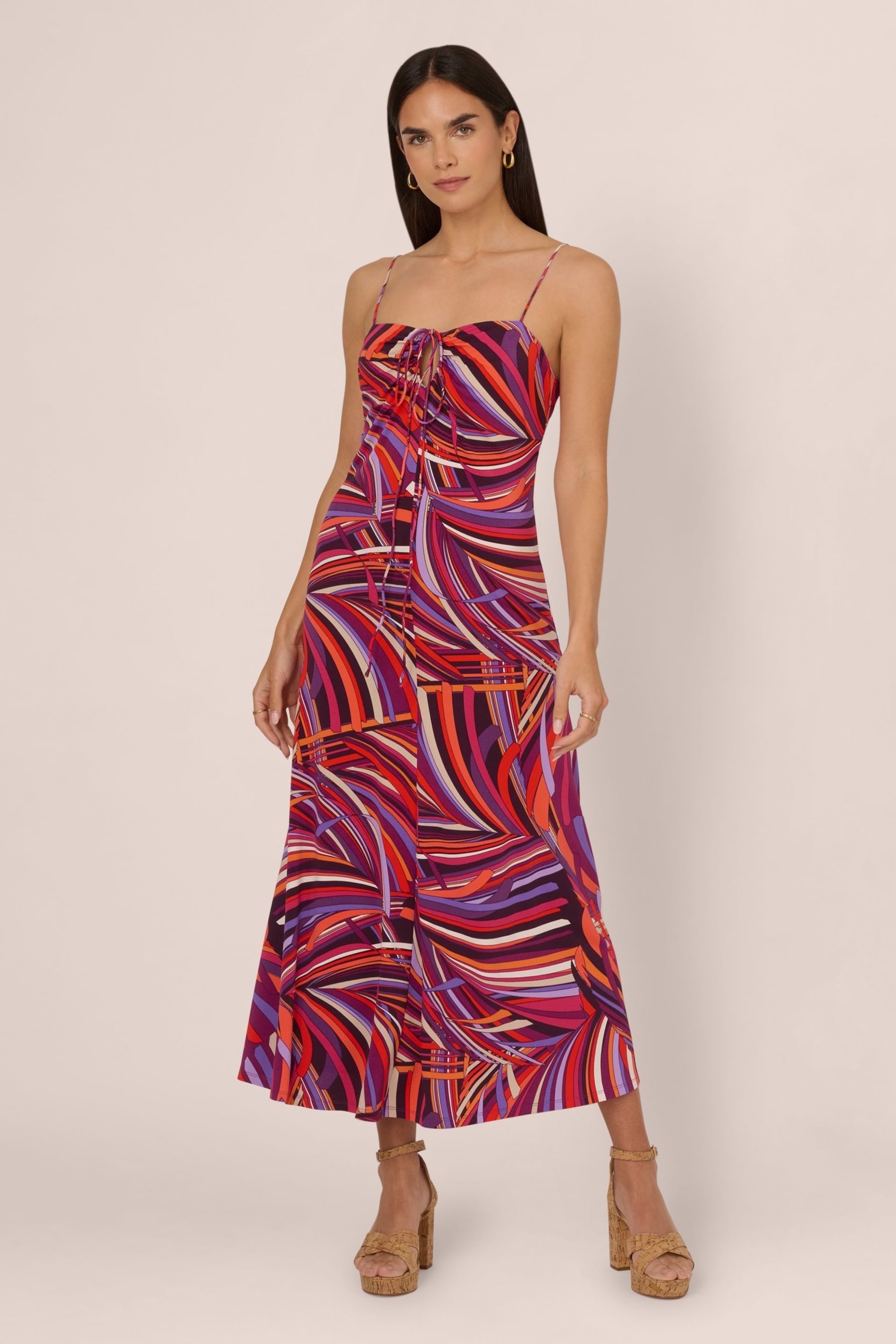 Adrianna Papell Purple Printed Jersey Dress - Image 1 of 7
