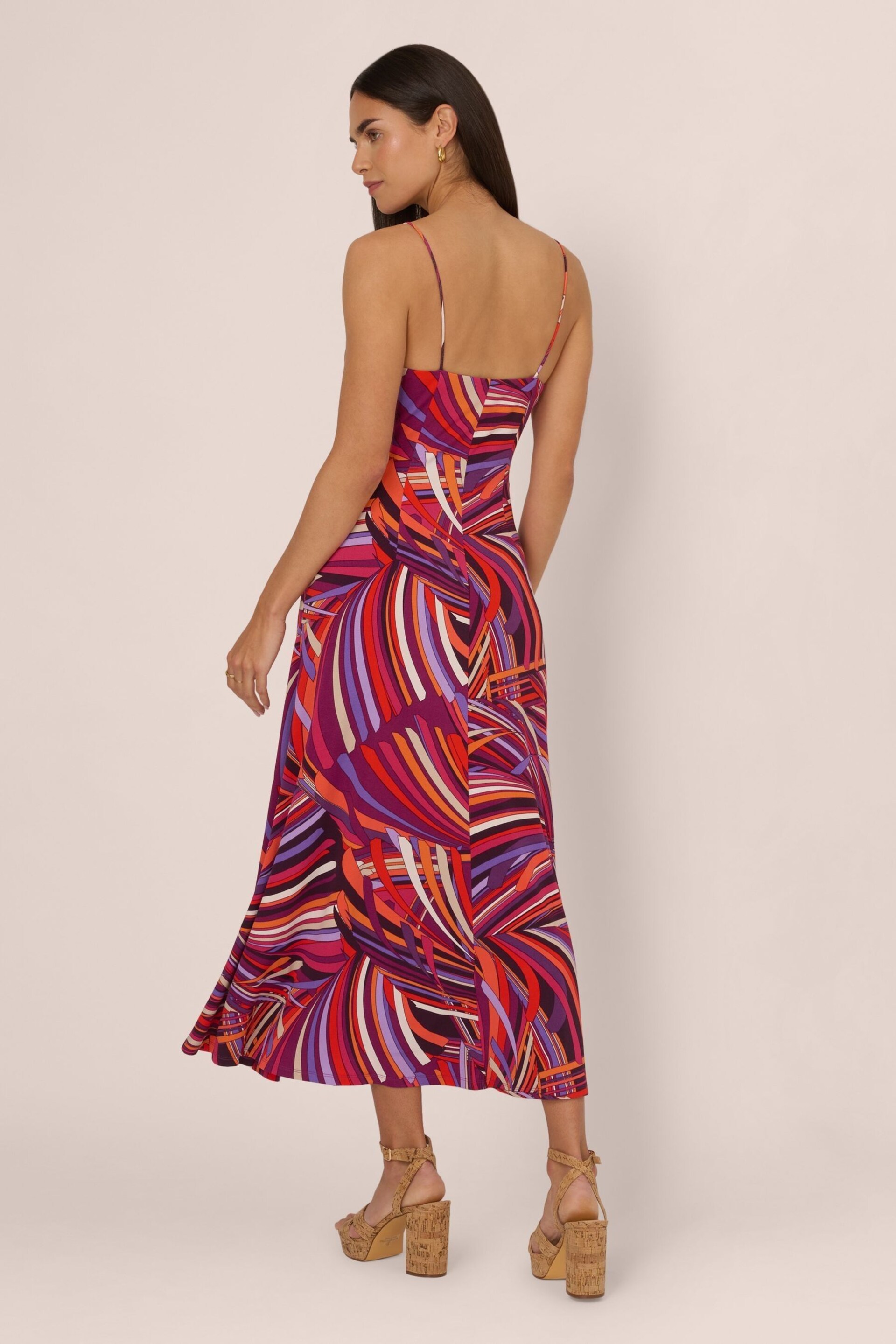 Adrianna Papell Purple Printed Jersey Dress - Image 2 of 7