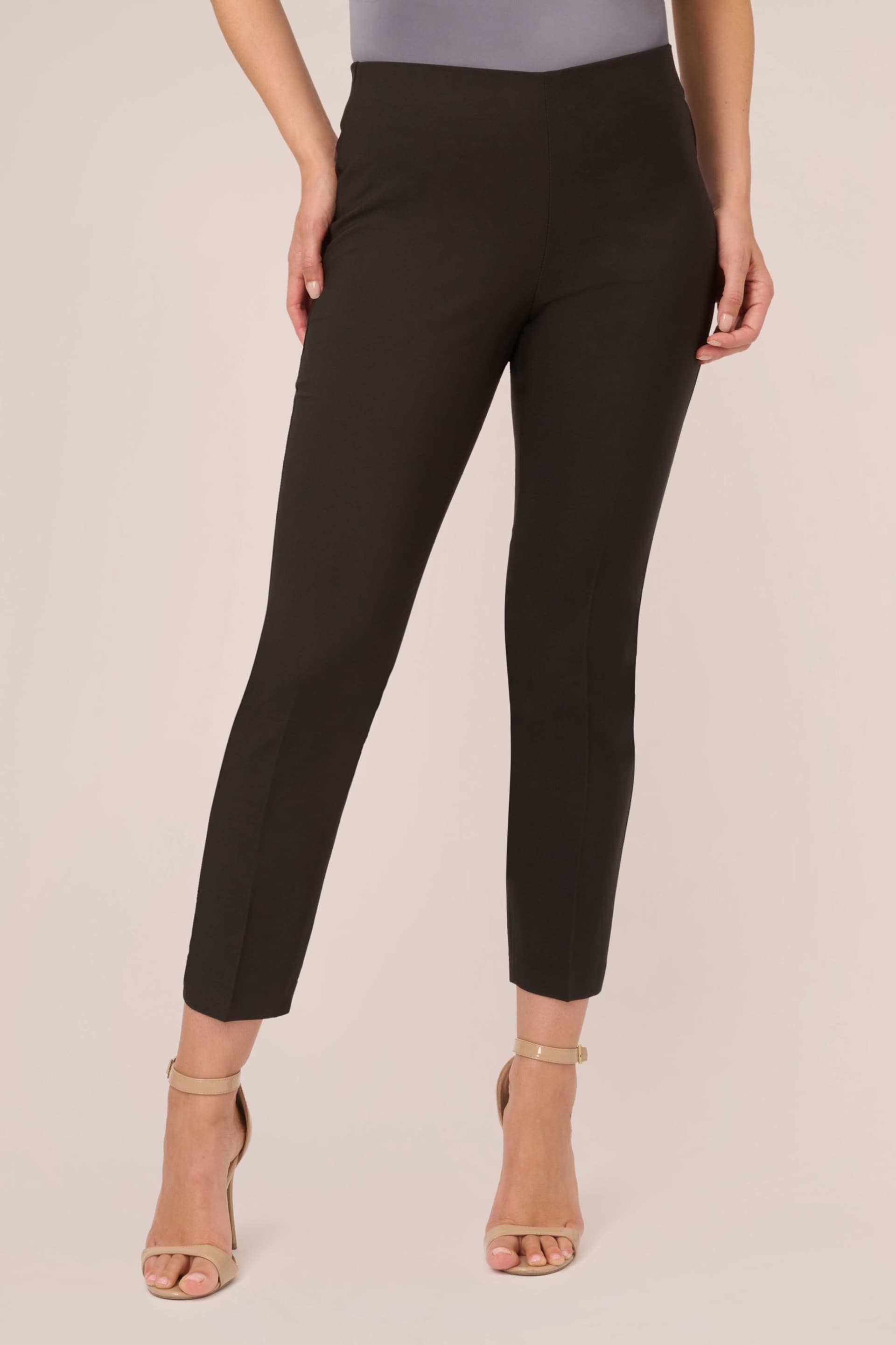 Adrianna Papell Solid Bi-Stretch Pull-On Black Trousers - Image 1 of 6