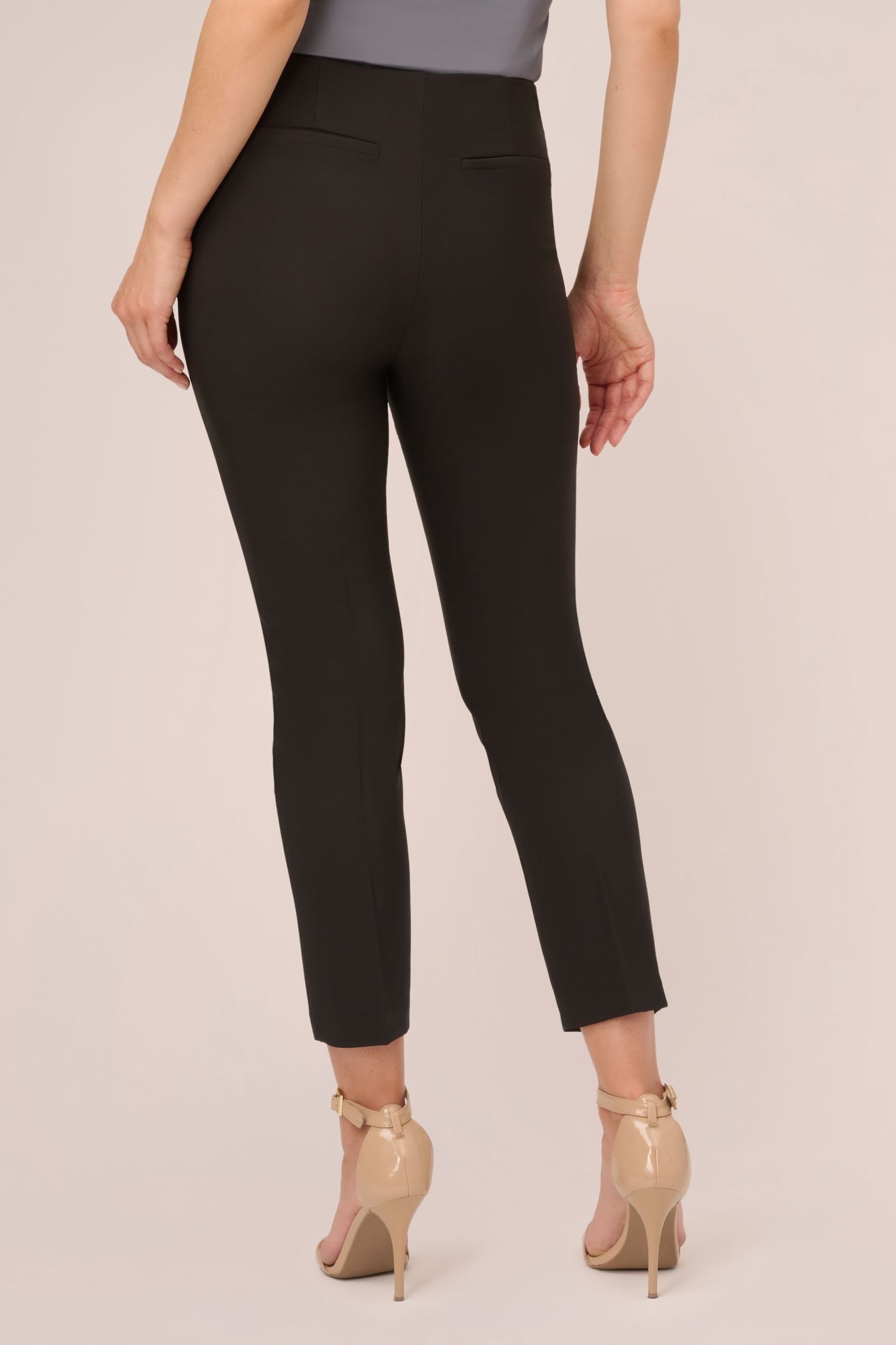 Adrianna Papell Solid Bi-Stretch Pull-On Black Trousers - Image 2 of 6