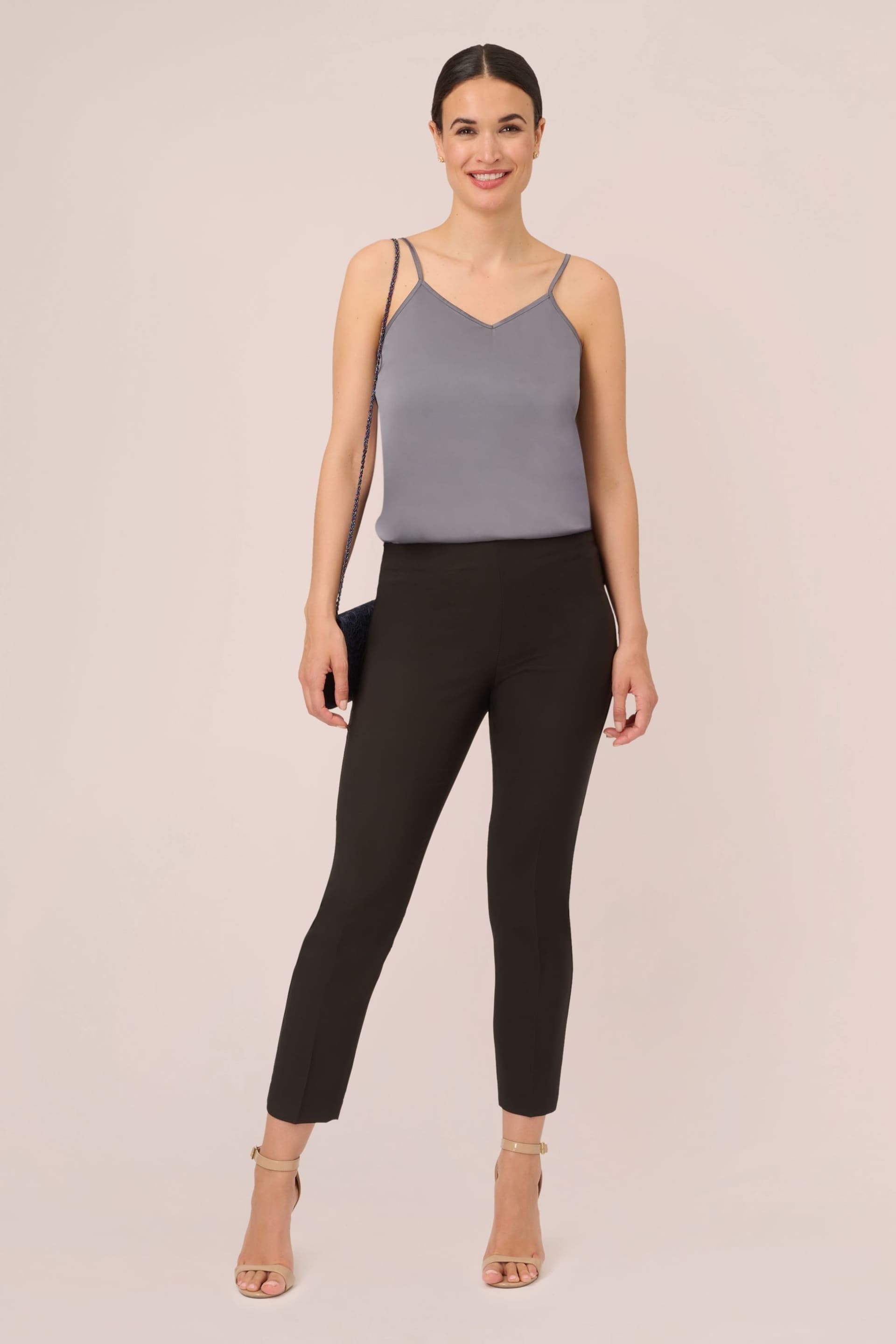 Adrianna Papell Solid Bi-Stretch Pull-On Black Trousers - Image 3 of 6