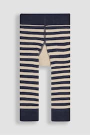 JoJo Maman Bébé Navy Stripe Fox Knitted Leggings - Image 2 of 3