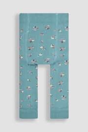 JoJo Maman Bébé Duck Egg Floral Extra Thick Leggings - Image 2 of 3