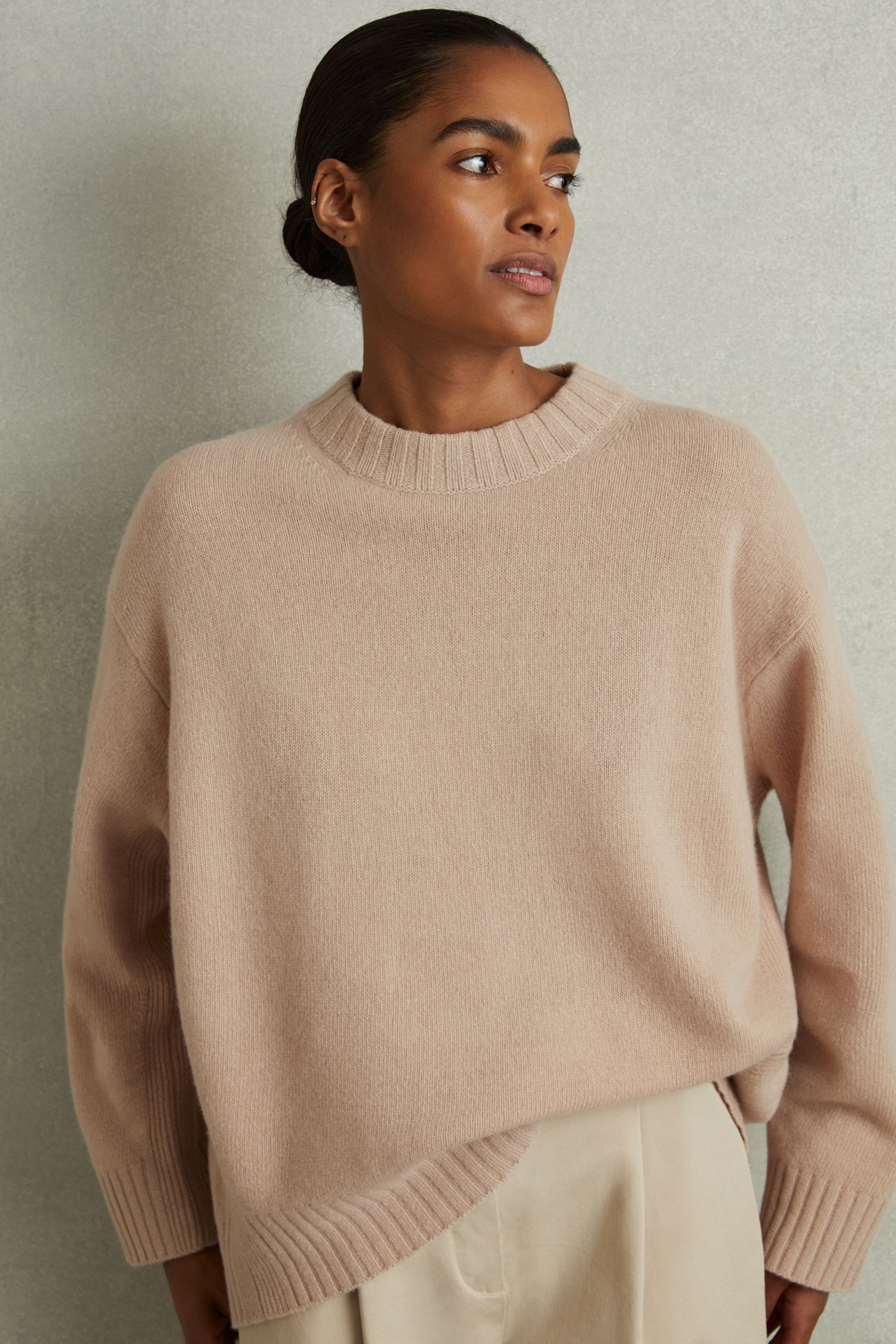 Buy Reiss Mink Elena Wool Cashmere Crew Neck Jumper from Next Luxembourg