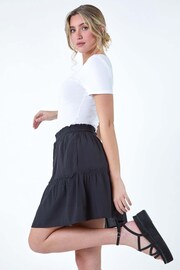 Dusk Black Tiered Tie Detail Pocket Mini Skirt - Image 5 of 5