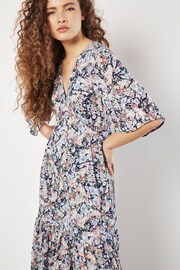 Apricot Blue Watercolour Angel Sleeve Dress - Image 3 of 4