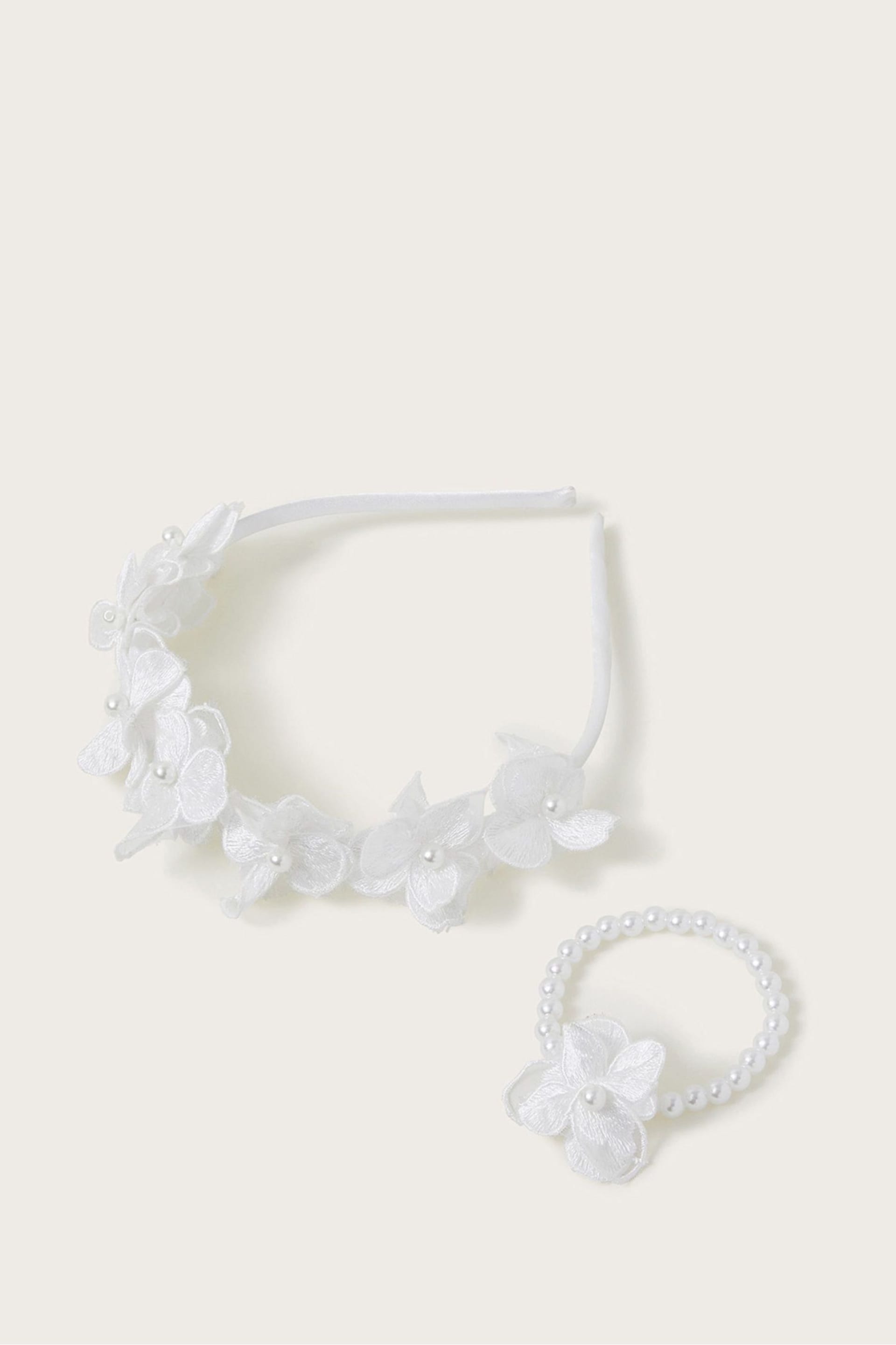 Monsoon Natural Lace Bridesmaid Headband and Bracelet Set - Image 1 of 2