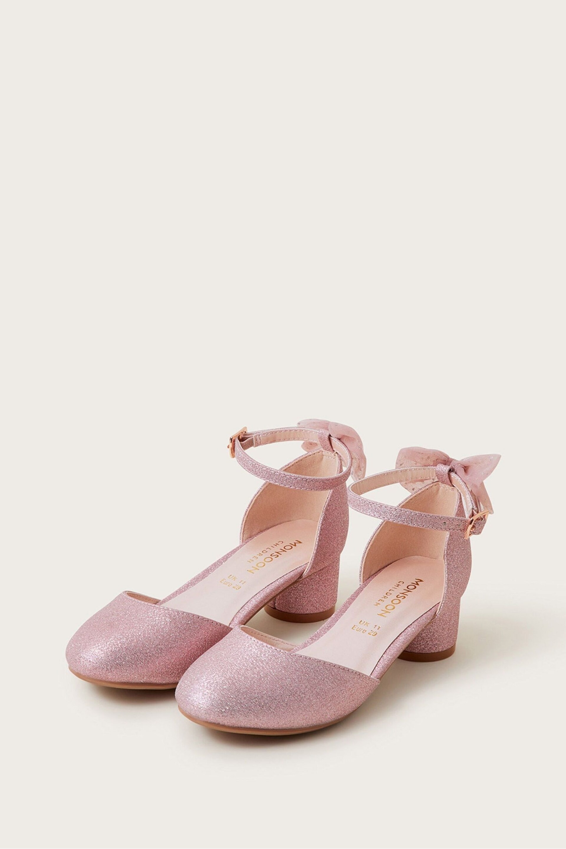 Monsoon Pink Two-Part Bow Heels - Image 2 of 3