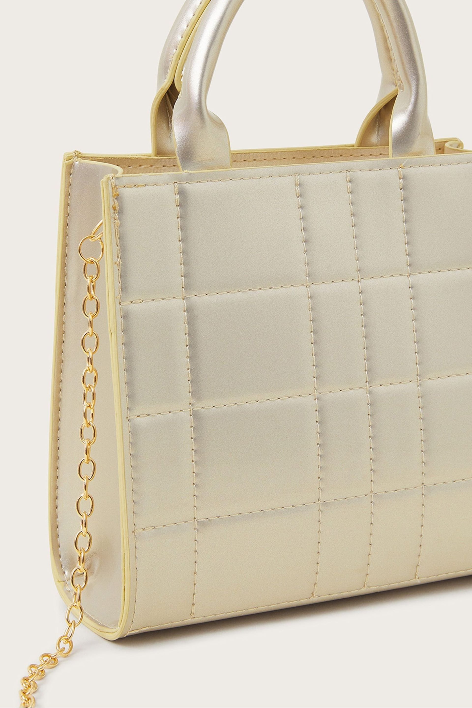 Monsoon Gold Quilted Metallic Frame Bag - Image 3 of 3