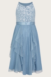 Monsoon Blue Sequin Waterfall Tulle Dress - Image 2 of 3