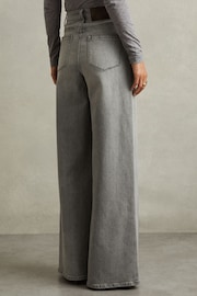 Reiss Washed Grey Crete Petite Wide Leg Jeans - Image 5 of 7