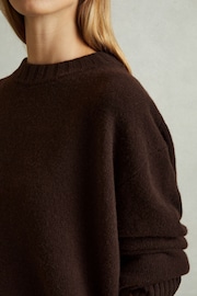 Reiss Chocolate Elena Wool-Cashmere Crew Neck Jumper - Image 4 of 6