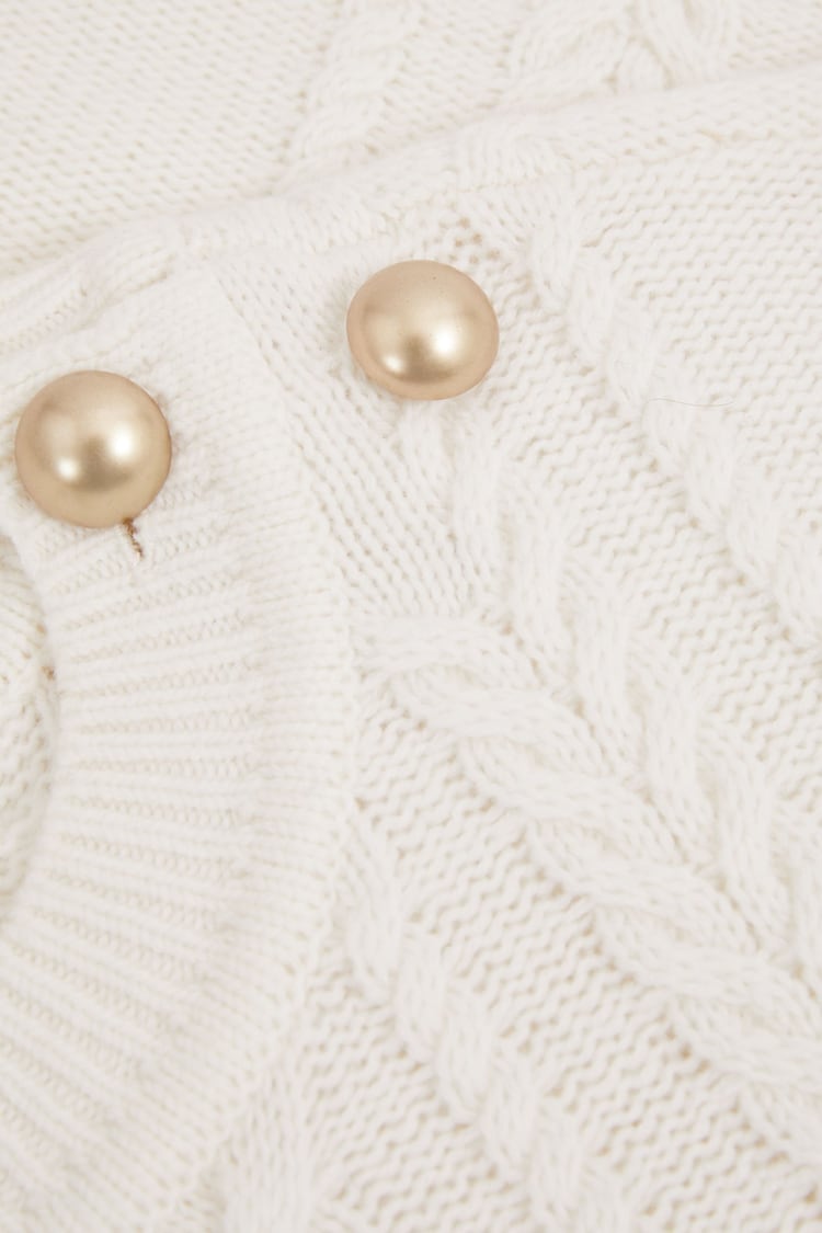 Reiss Cream Libby Wool-Cashmere Cable Knit Jumper - Image 5 of 5