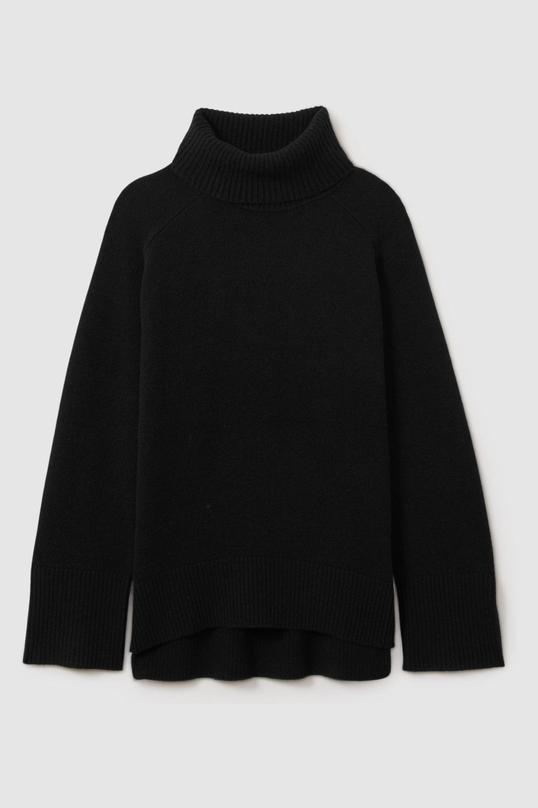 Black cashmere polo neck sales
