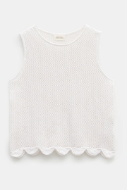 Hush White Adelina Crochet Scallop Edge Knitted Tank - Image 5 of 5