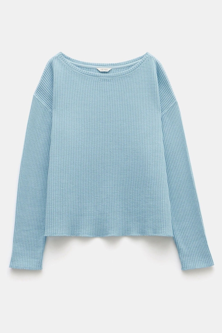 Hush Blue Faye Textured Waffle Top - Image 5 of 5