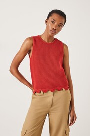 Hush Red Adelina Crochet Scallop Edge Knitted Tank - Image 3 of 5