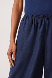 Hush Blue Melissa Linen Blend Wide Leg Trousers - Image 4 of 5