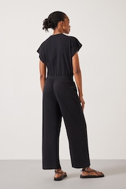 Hush Black Kendall Short Sleeve 100% Cotton Jersey Jumpsuit - Image 2 of 5