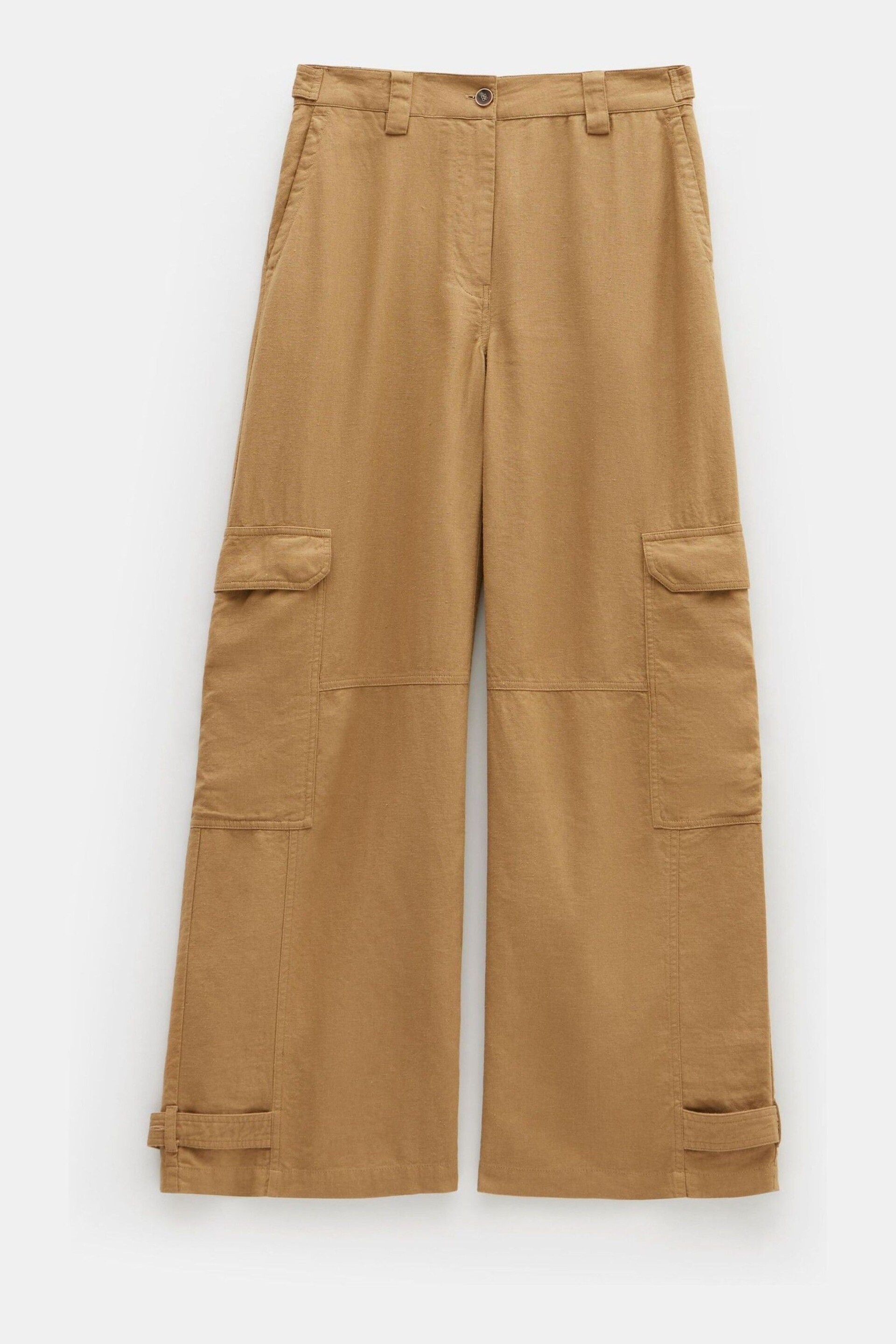 Hush Natural Nova Linen Cargo Trousers - Image 5 of 5