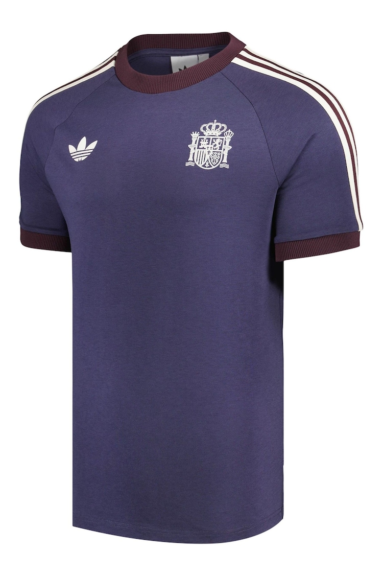 adidas Originals Blue Spain 3 Stripe T-Shirt - Image 2 of 3