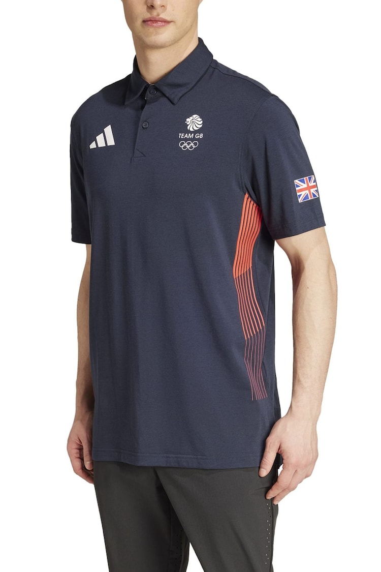 adidas Blue Team GB Golf Polo Shirt - Image 1 of 3