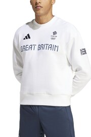 adidas White Team GB Village Sweatshirt - Image 1 of 2