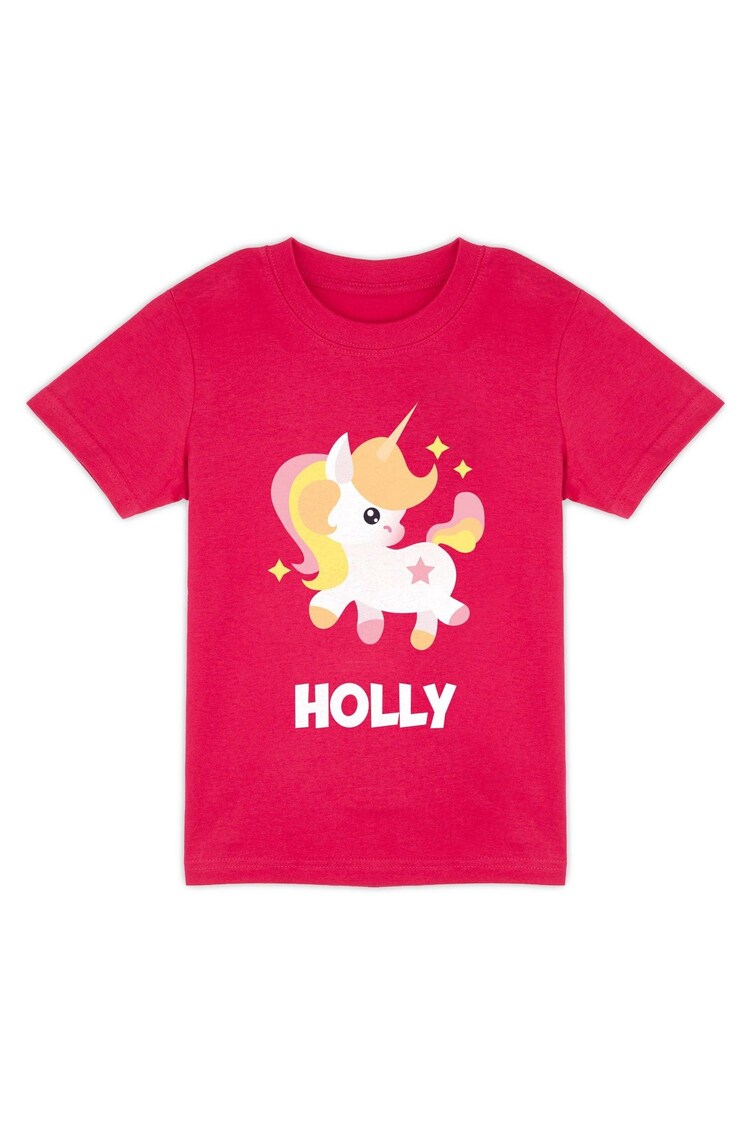 Personalised Girls Unicorn T-shirtby Dollymix - Image 1 of 4