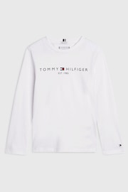 Tommy Hilfiger White Unisex Essential Long Sleeved T-Shirt - Image 1 of 7