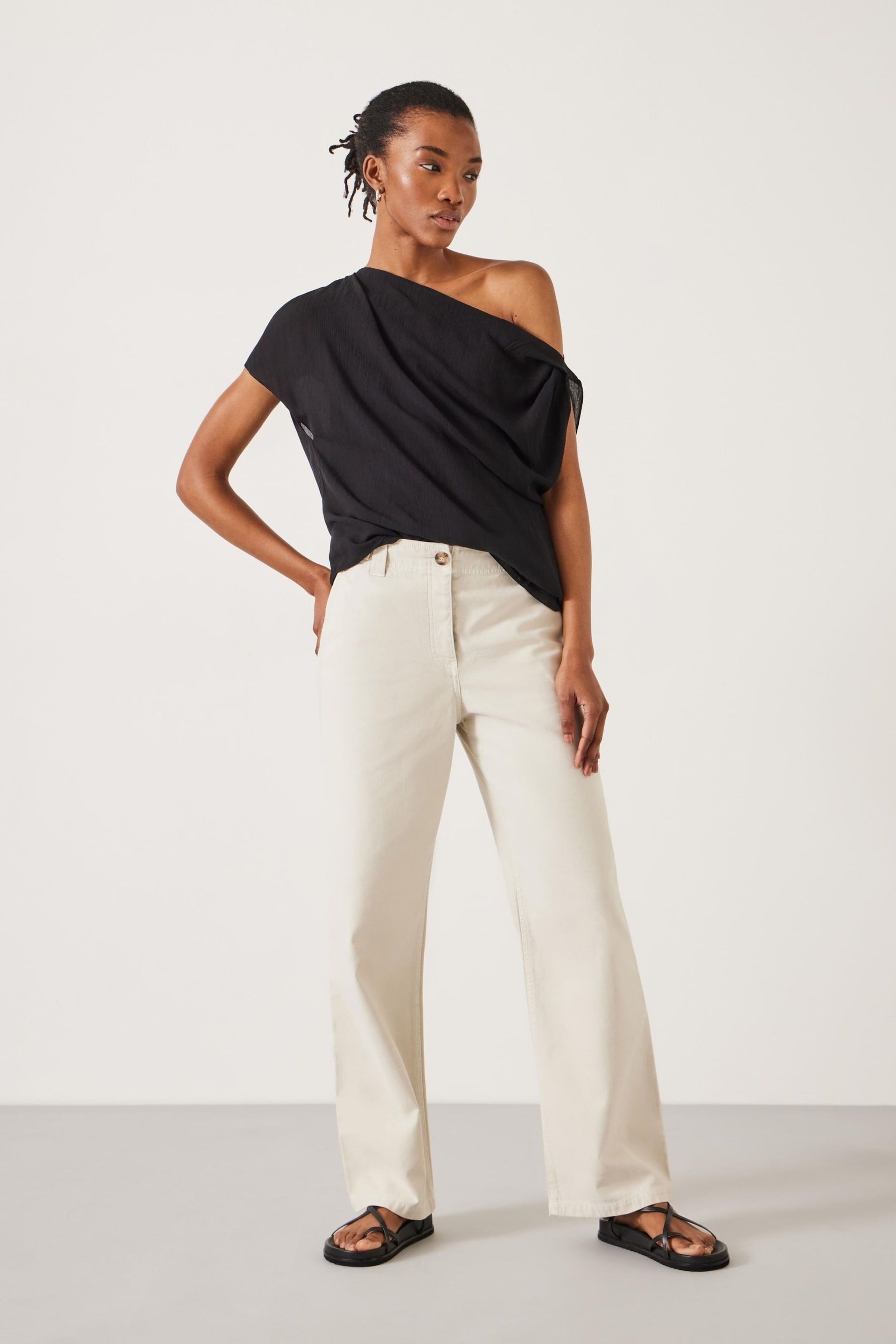 Hush Natural Kia Washed Baker Trousers - Image 1 of 5