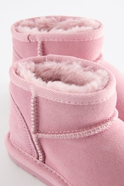 Light Pink Mini Faux Fur Lined Water Repellent Pull-On Suede Boots - Image 5 of 5