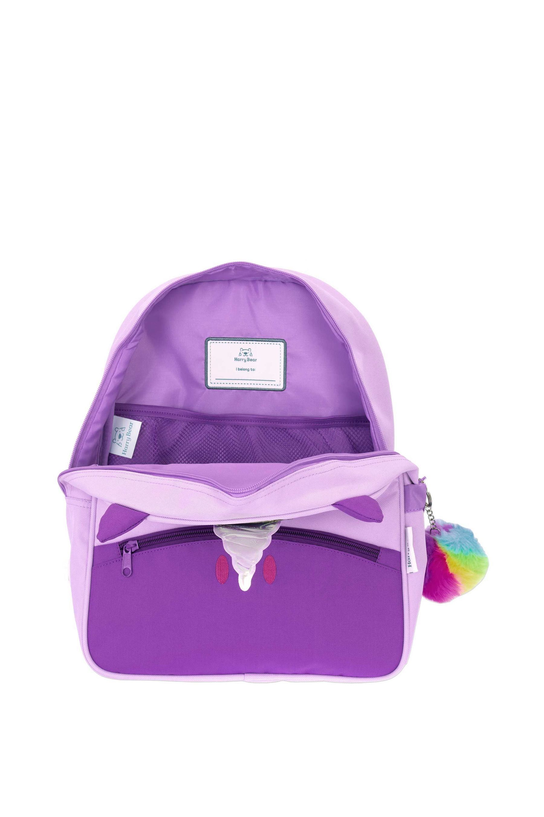 Buy Harry Bear Purple Unicorn Backpack with Pom Pom Keyring from Next USA