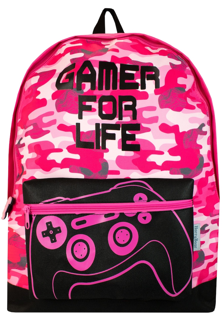 Harry Bear Pink Gaming Gamer For Life Backpack - Image 1 of 5