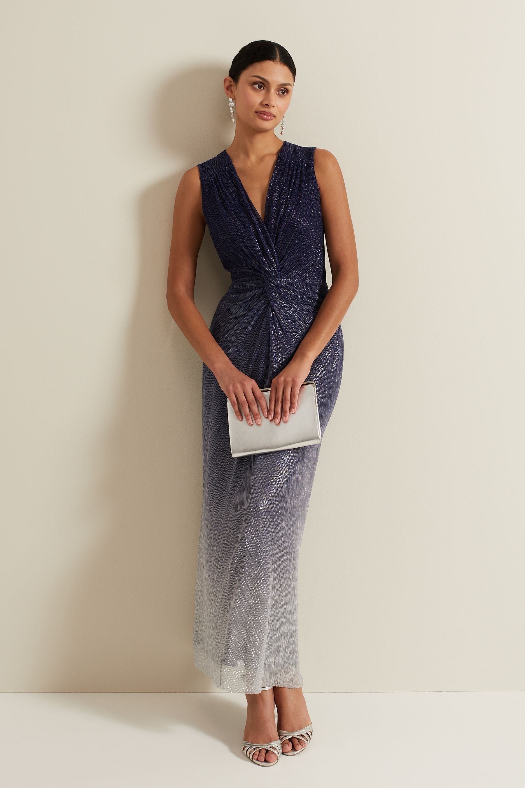 Buy Phase Eight Black Sara Metallic Jersey Maxi Dress from the Next UK online shop