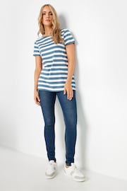 Long Tall Sally Blue 100% Cotton Stripe T-Shirt 2 Pack - Image 3 of 8