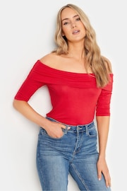 Long Tall Sally Red Bardot Top - Image 1 of 5