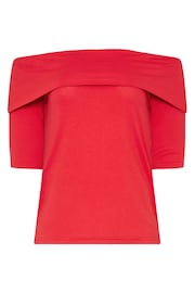 Long Tall Sally Red Bardot Top - Image 5 of 5