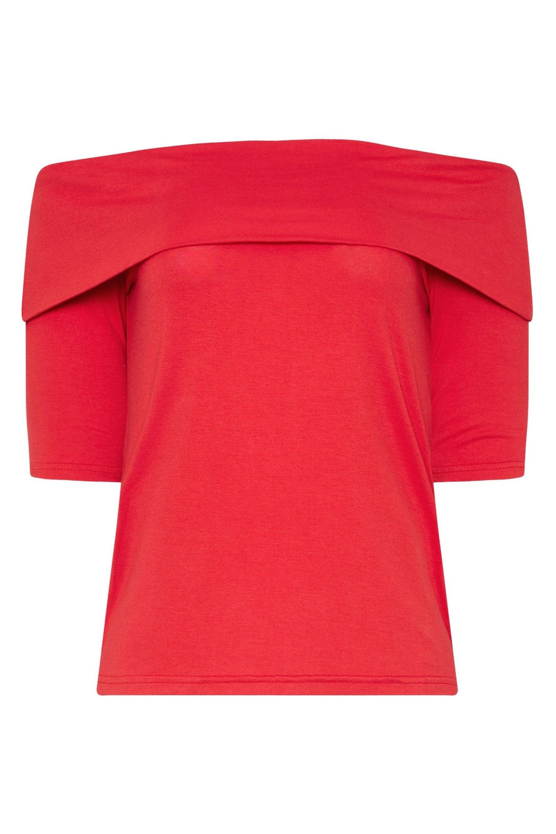 Long Tall Sally Red Bardot Top - Image 5 of 5