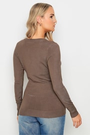 Long Tall Sally Brown V-Neck Long Sleeve Jumper - Image 3 of 5