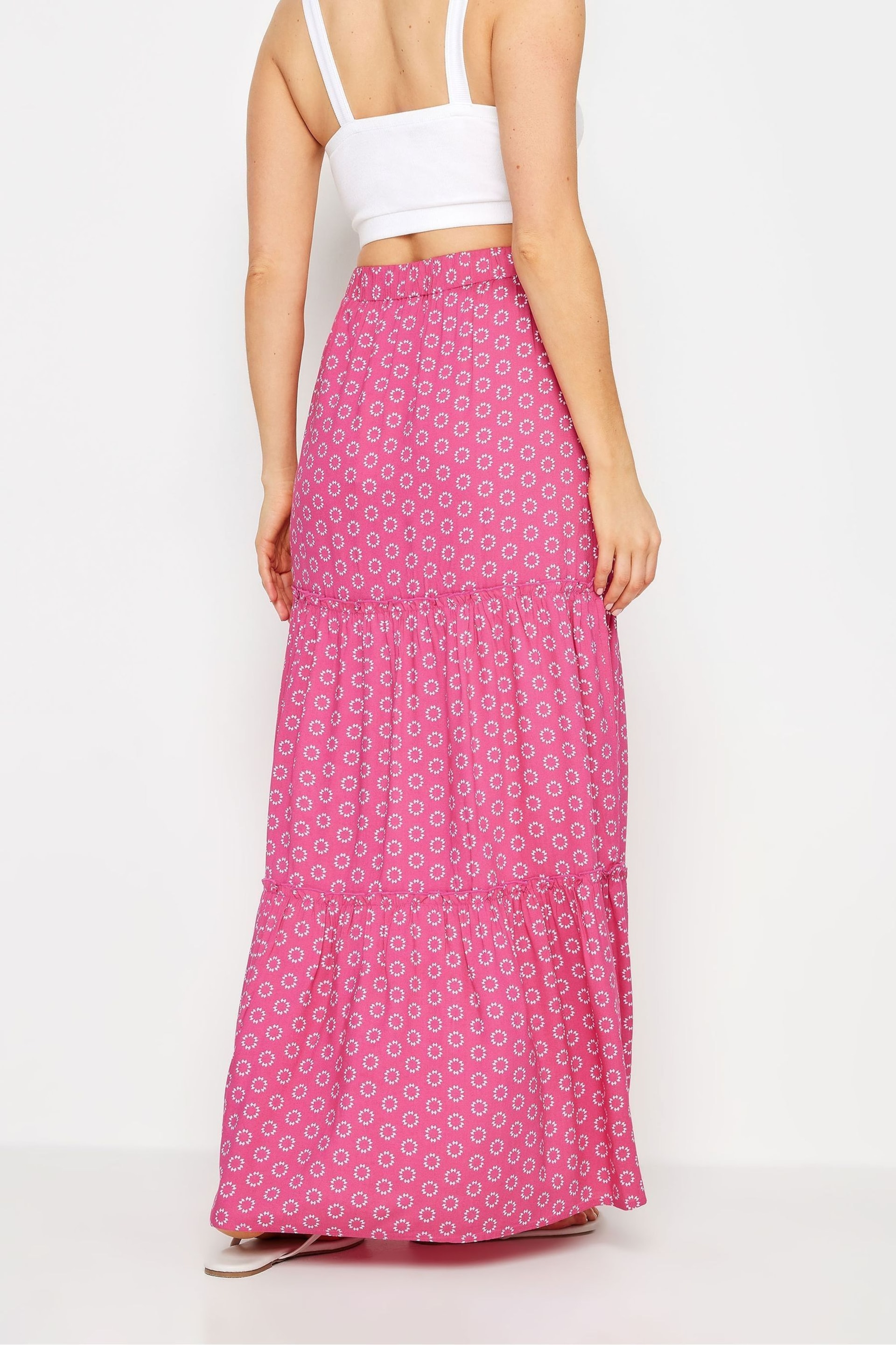 Long Tall Sally Pink Printed Tiered Maxi Skirt - Image 3 of 5
