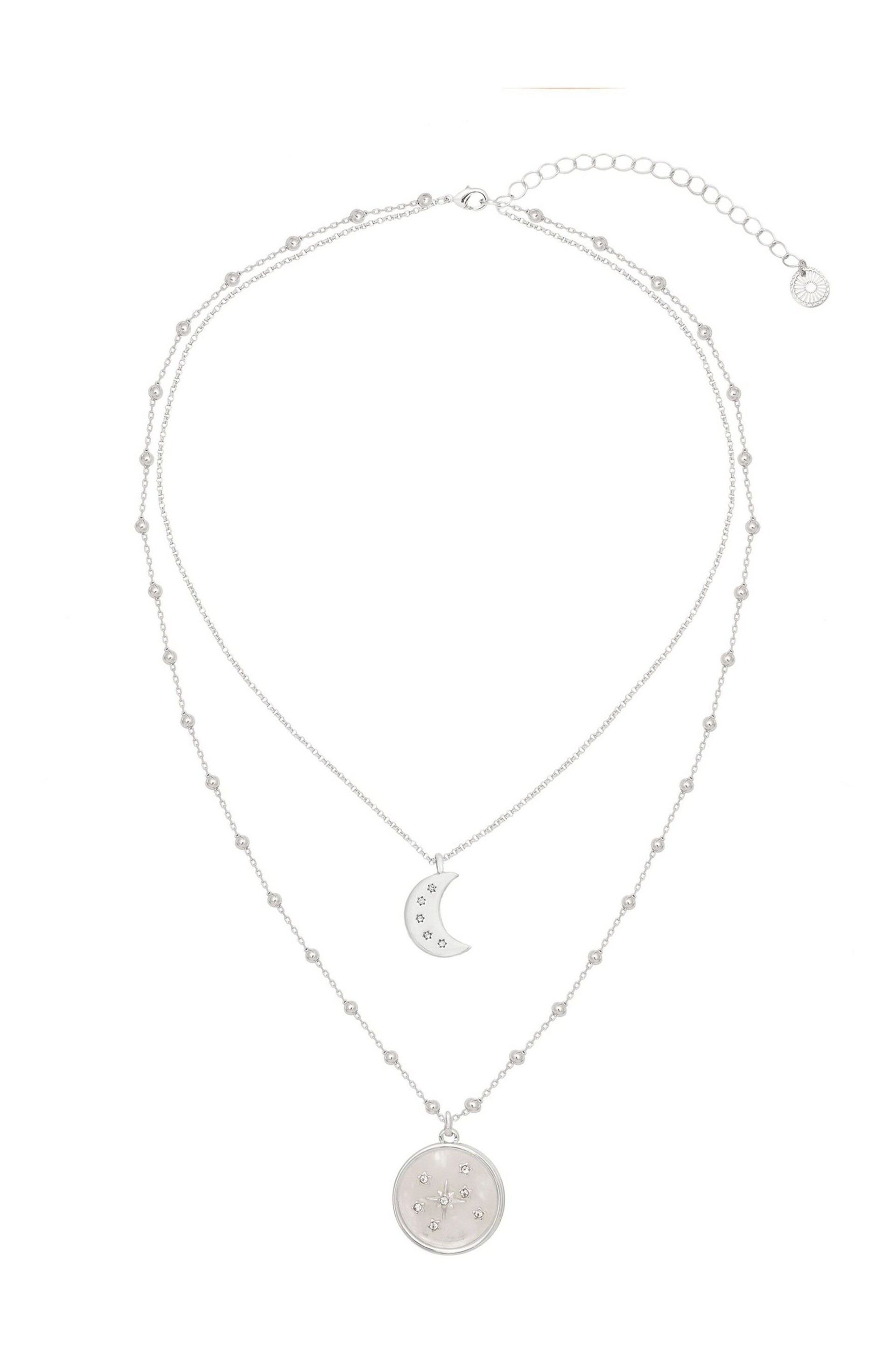 Caramel Jewellery London Silver Tone Constellation White Quartz Layered Necklace - Image 1 of 6