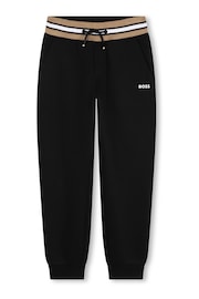 BOSS Black Logo Joggers With Stripe Waistband Detail - Image 1 of 2