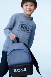 BOSS Blue Vintage Logo Hoodie - Image 4 of 7