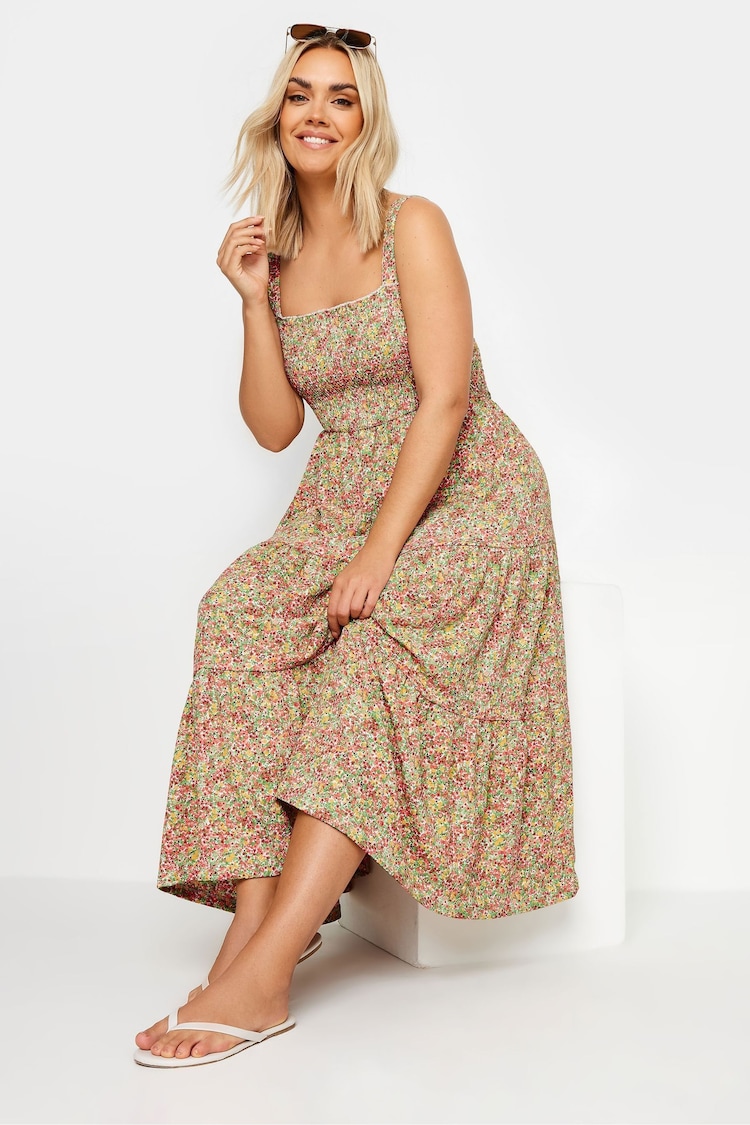 Yours Curve Pink Ditsy Floral Shir Midi Dress - Image 1 of 5