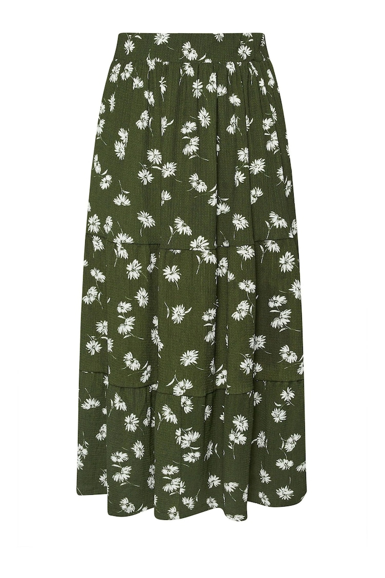 Yours Curve Green Paisley Print Textured Maxi Skirt - Image 1 of 1