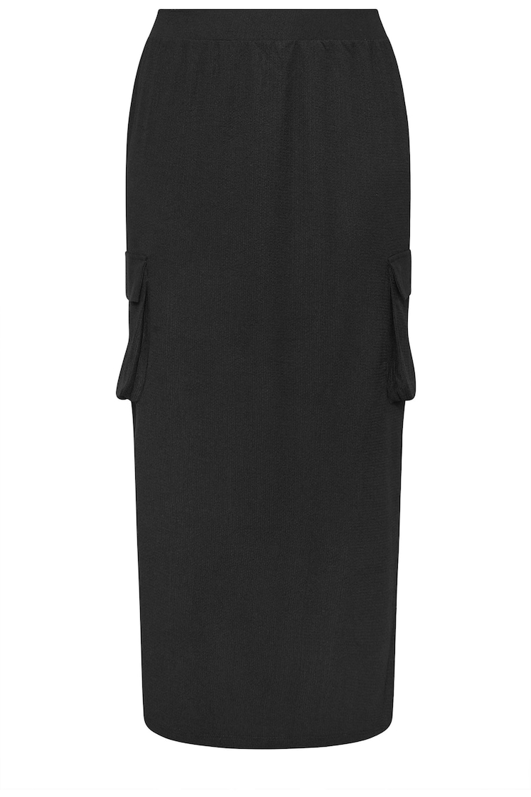 Yours Curve Black Textured Utility Maxi Skirt - Image 5 of 5