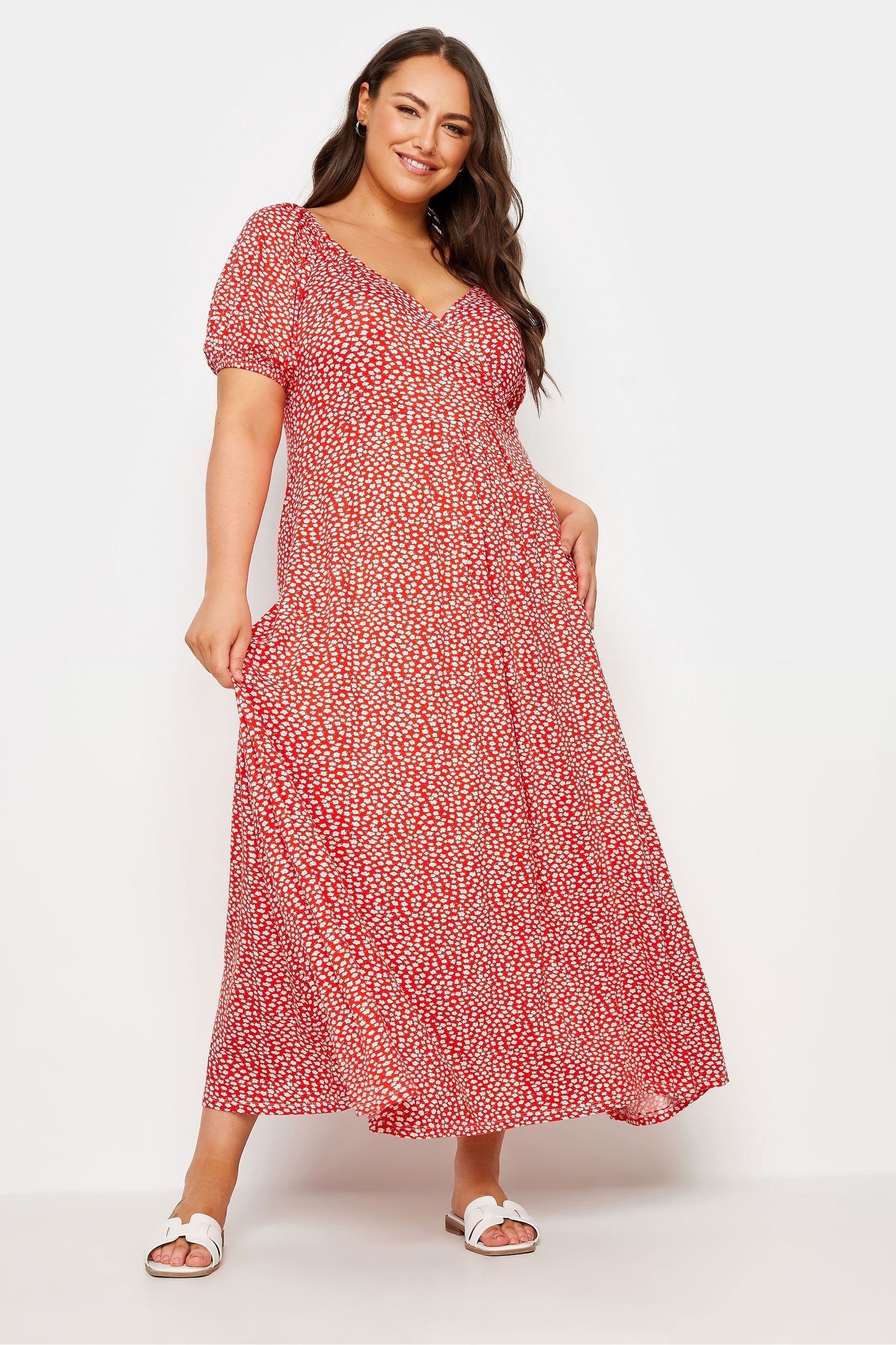 Buy Yours Curve Red Polka Dot Wrap Dress from the Next UK online shop