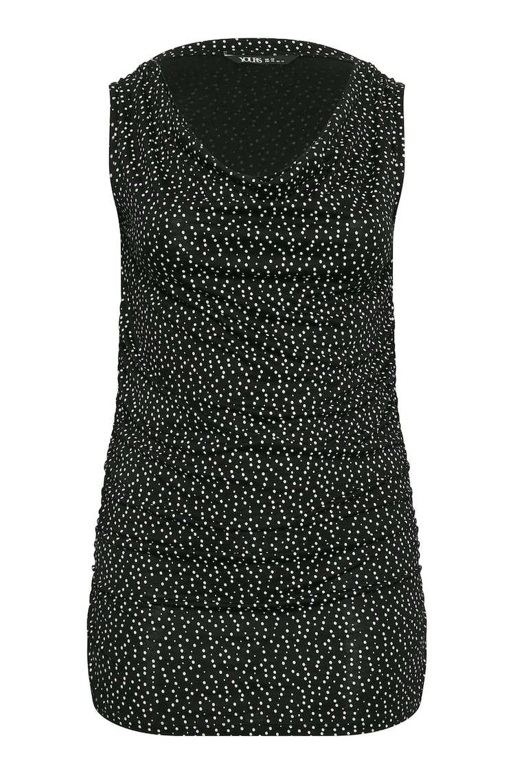 Yours Curve Black Polka Dot Bardot Top - Image 5 of 5