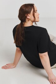 Simply Be Black Shell Detail T-Shirt - Image 2 of 3